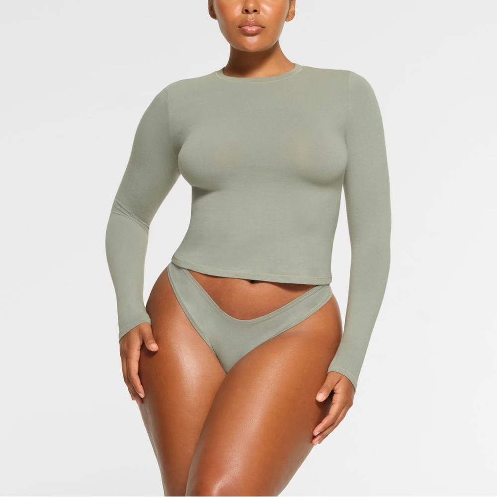 SKIMS Cotton Jersey Long Sleeve T-Shirt